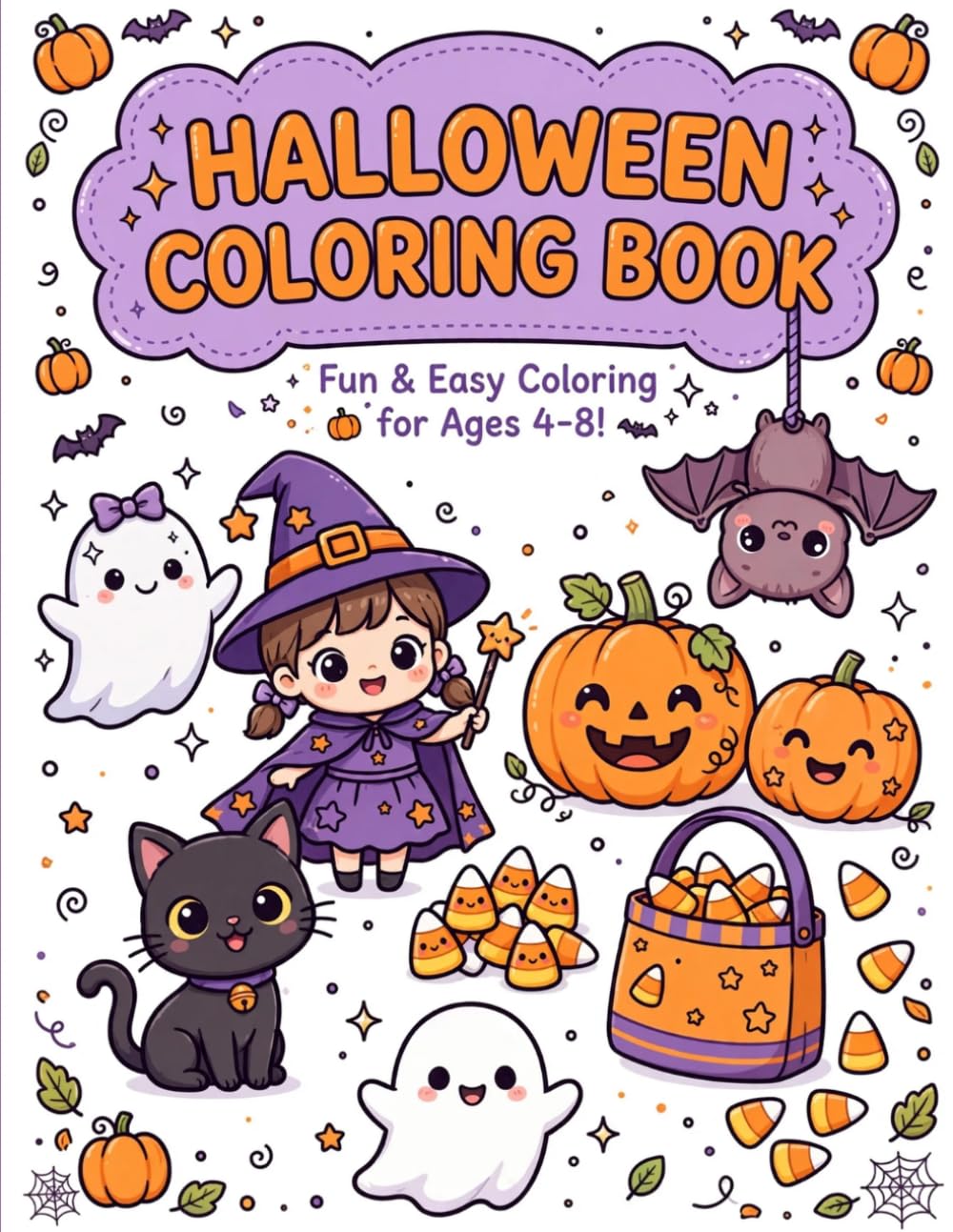 Halloween Coloring Book for Kids Ages 4-8: 70 Cute and Spooky Trick or Treat Coloring Pages with Ghosts, Witches, Pumpkins and More: Halloween Gift... | Large Print, Simple and Fun Designs baixar o livro de graça