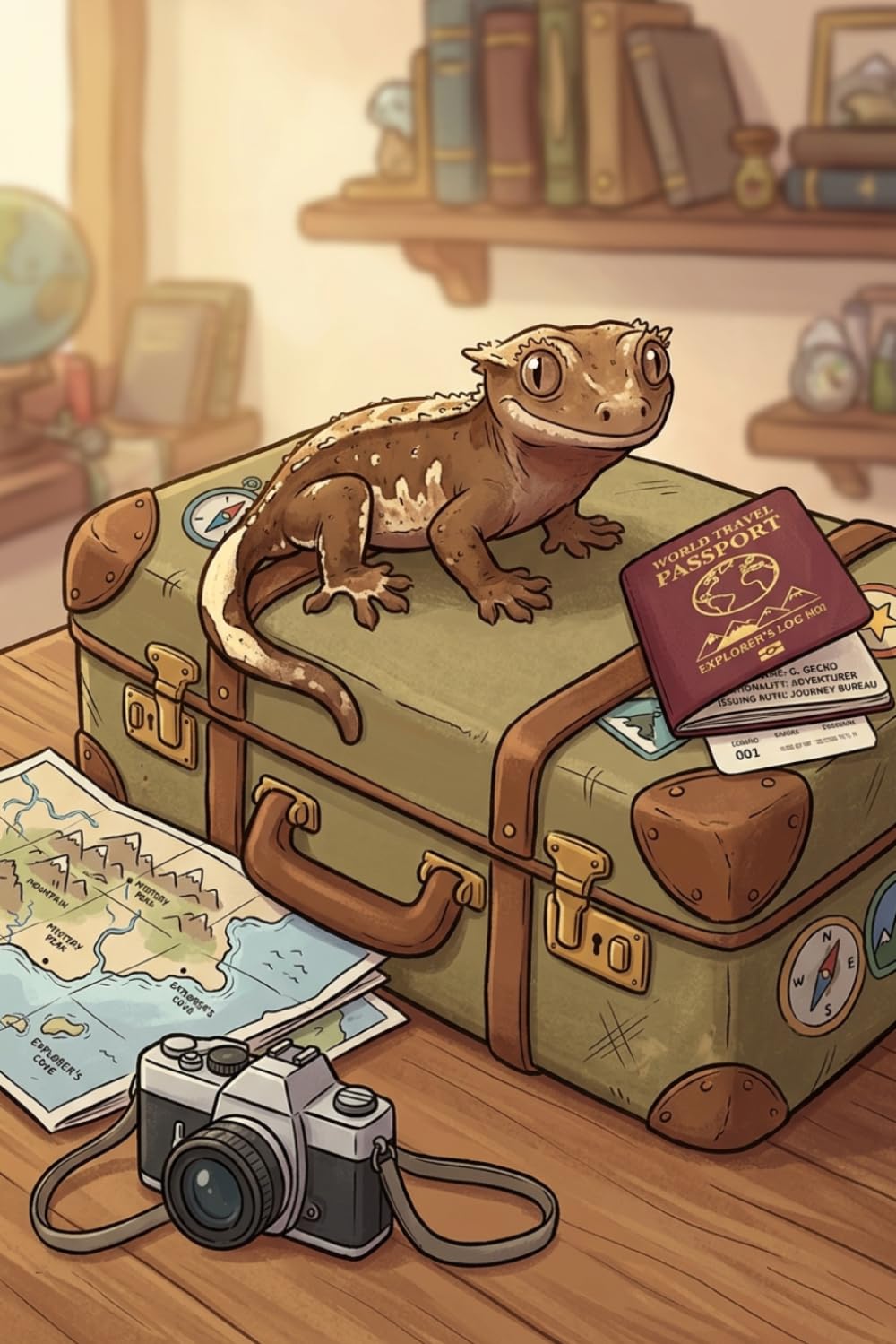 Crested Gecko Travel Journal: Vintage Adventure Notebook for Reptile Lovers, Travelers and Gecko Fans baixar livro de graça