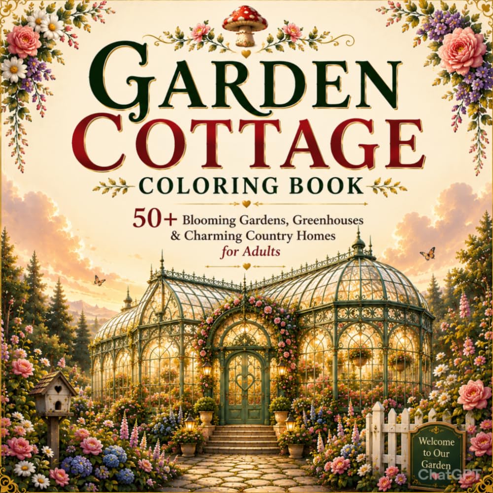 Garden Cottage Coloring Book: Beautiful Cottagecore Scenes of Blooming Gardens, Greenhouses, Flower Paths and Charming Country Homes for Adults (The... Friends & Magical Gardens Coloring Books) baixar o livro de graça