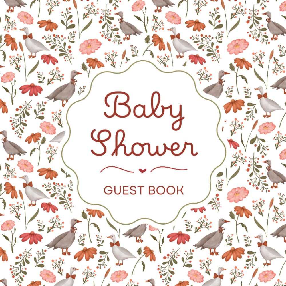 Baby Shower Guest Book: Cottagecore Floral Duck Themed Celebration Memory Keepsake for Guests to Sign-In, Record Predictions, Newborn Wishes, &... & Photos/Memories Pages to Welcome New Infant baixar livro de graça