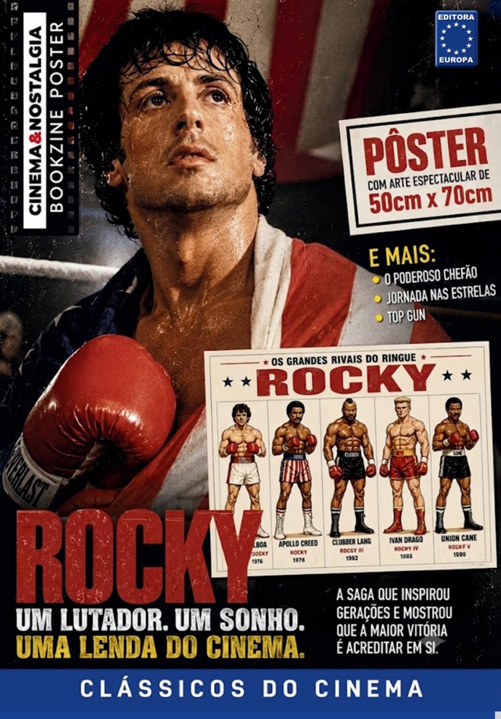 ler totalmente Rocky (Versão lisa, sem dobras, enviada em tubo protetor) - Superpôster Cinema e Séries