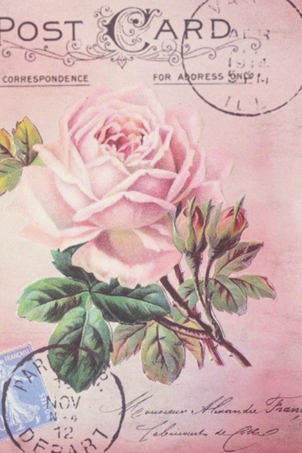 capítulo por capítulo baixar French Vintage Notebook Rose Postcard Aesthetic Journal with Cream Paper: Small 6x9 Unlined Softcover Pink Pastel Paris Retro Style Diary Planner