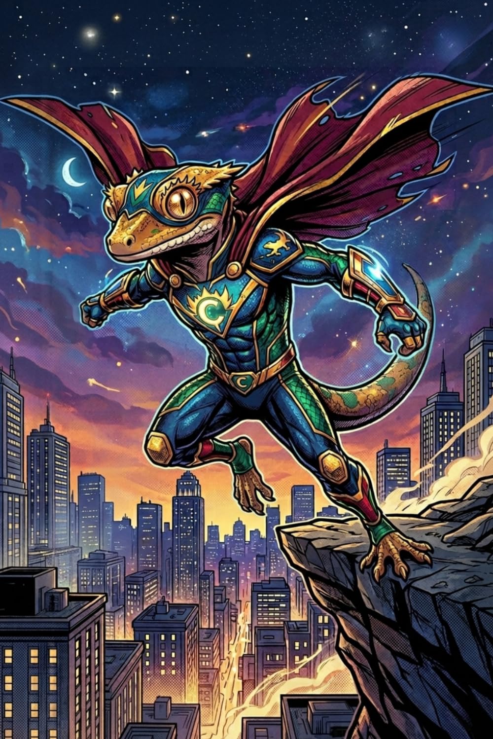 capítulo por capítulo baixar Super Crested Gecko Journal – Superhero Lizard Notebook (Comic Cover): Part of the Lizard Collection – For Kids, Teens & Adults – Unlined Pages