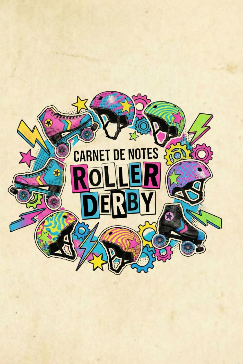 ler totalmente Carnet de notes Roller Derby: L’univers du roller Derby: patins quad, casques graphiques, éclairs, étoiles et engrenages