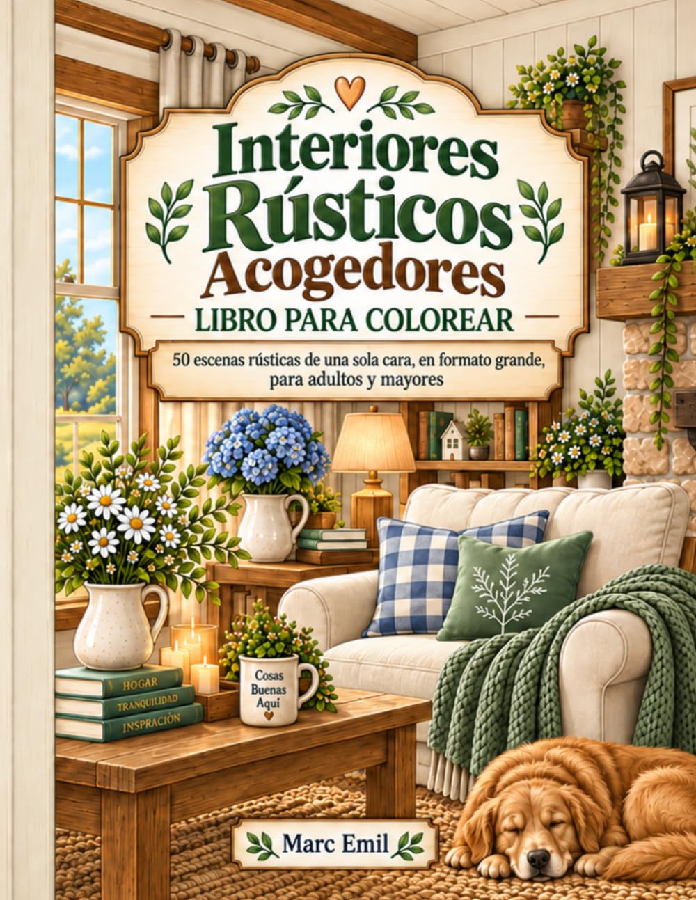 capítulo por capítulo baixar Interiores Rústicos Acogedores – Libro para Colorear: 50 escenas rústicas de una sola cara, en formato grande, para adultos y mayores (Spanish Edition)