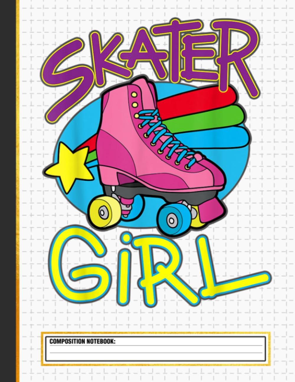 Roller Disco Skater Girl Composition Notebook
