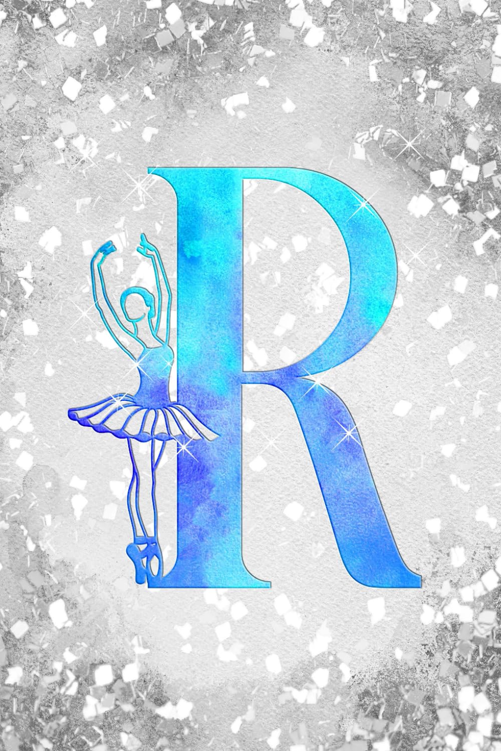 capítulo por capítulo baixar R: Letter "R" Initial Ballet Dance Monogram Gift Notebook - Ballerina on Silver Teal & Blue - College-Ruled Personal Journal, Writing Pad or Diary for Dancers, Girls & Women - 110 Pages, 6x9