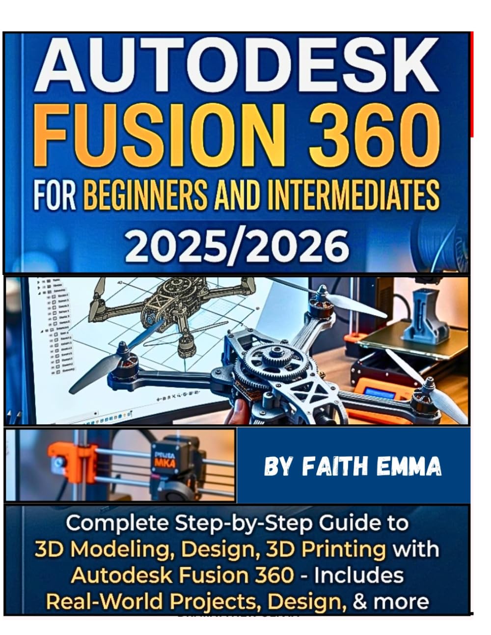 capítulo por capítulo baixar AUTODESK FUSION 360 FOR BEGINNERS AND INTERMEDIATES 2025/2026: Complete Step-by-Step Guide to 3D Modeling, Design, 3D Printing with Autodesk Fusion 360 - Includes Real-World Projects, Design, & more