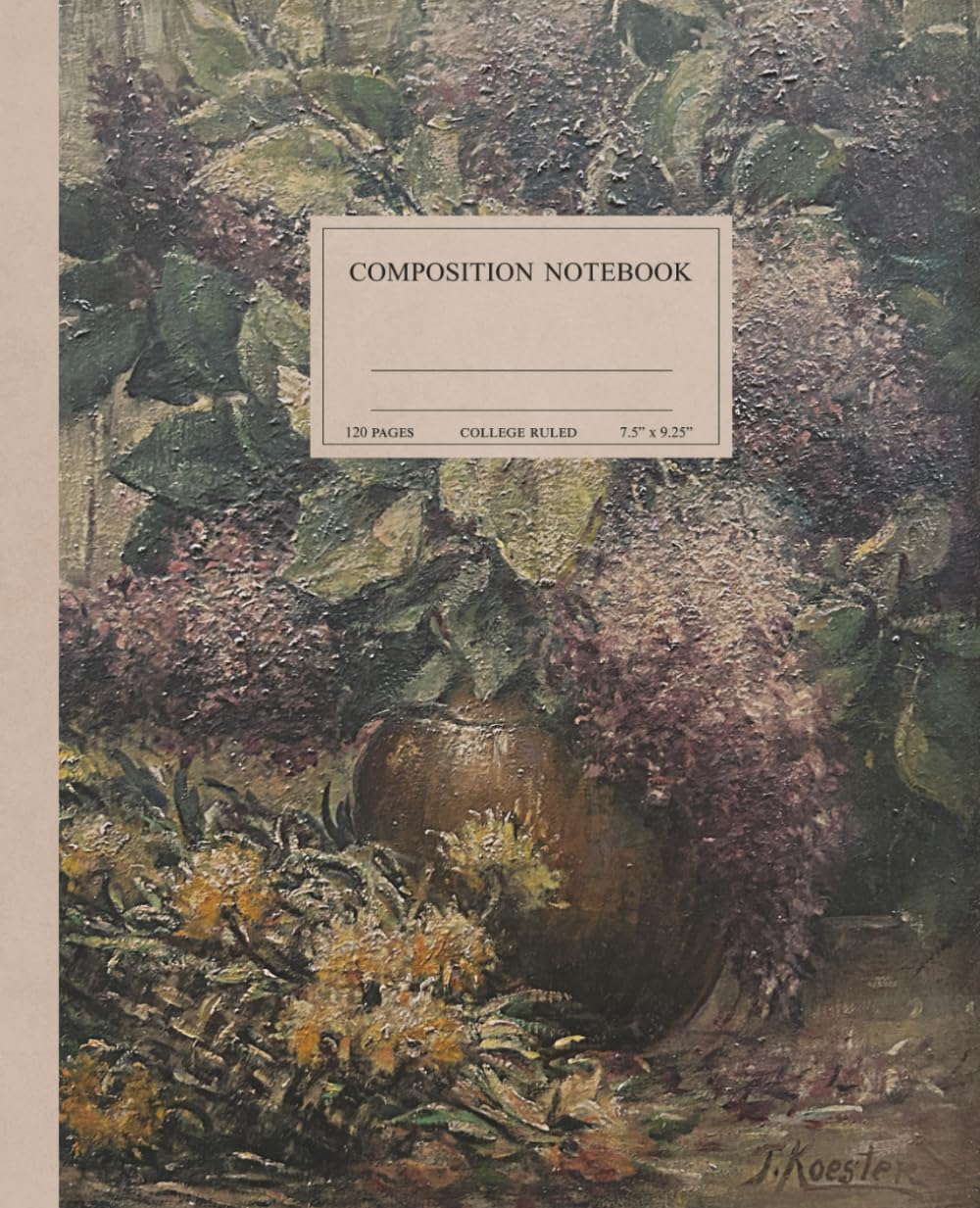 Composition Notebook: Vintage Floral Illustration, Dark Botanical - College Ruled, 120 Pages, 7.5 x 9.25 Inches baixar livro de graça