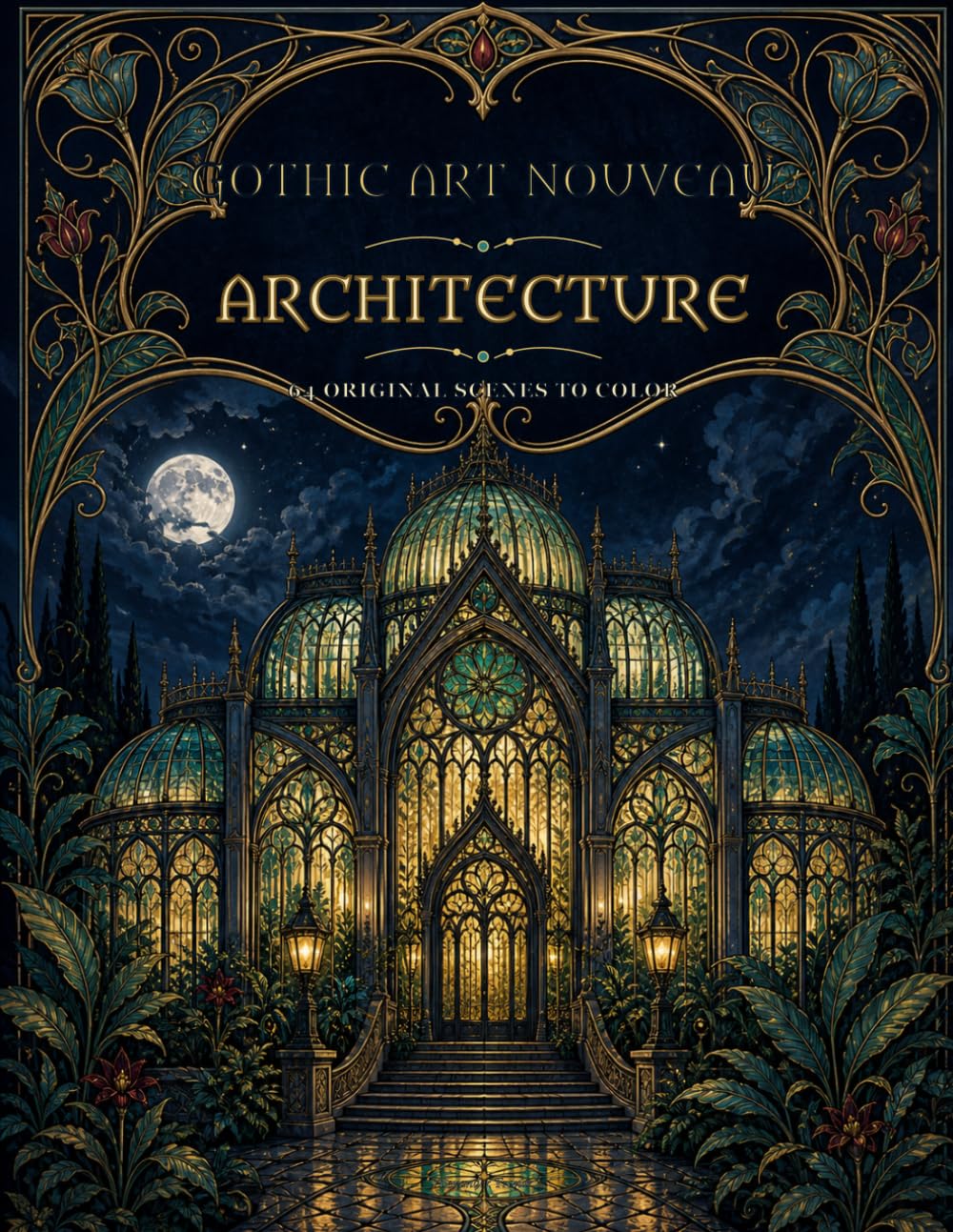 ler totalmente Gothic Art Nouveau Architecture: 64 Original Scenes to Color