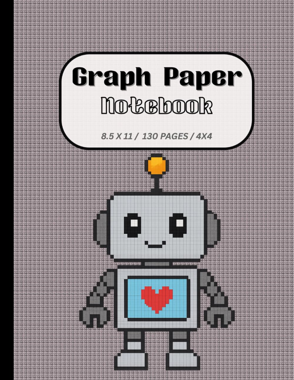 ler totalmente Graph Paper Notebook: 4x4 Quad Ruled | 130 Pages | Large 8.5" x 11" Grid Paper for Math, Drawing, and Notes