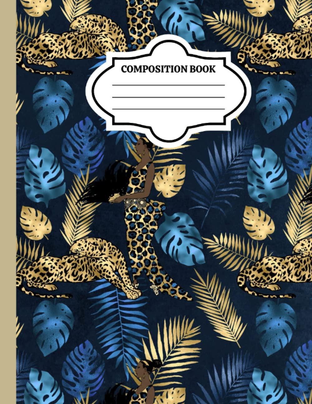 Leopard Composition Notebook: Wide Ruled Paper Notebook Journal. Blank Wide Lined Workbook for Women, Girls, Kids, Teens and Students. Feathers Gold Leopard Fantasy. 8.5 x 11 (A4), 200 Pages. baixar o livro de graça