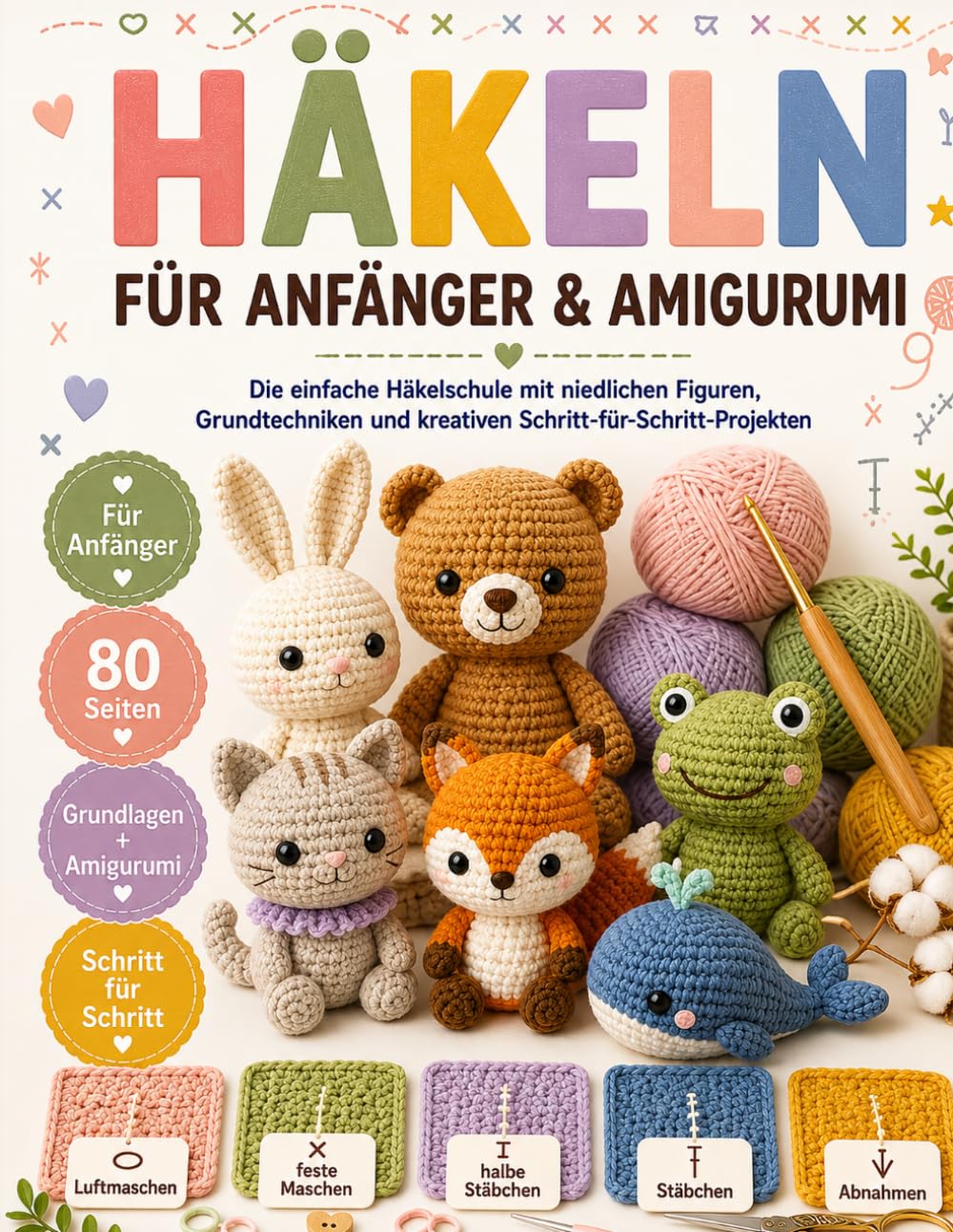 HÄKELN FÜR ANFÄNGER & AMIGURUMI: Die einfache Häkelschule mit niedlichen Figuren, Grundtechniken und kreativen Schritt-für-Schritt-Projekten (German Edition) baixar o livro de graça
