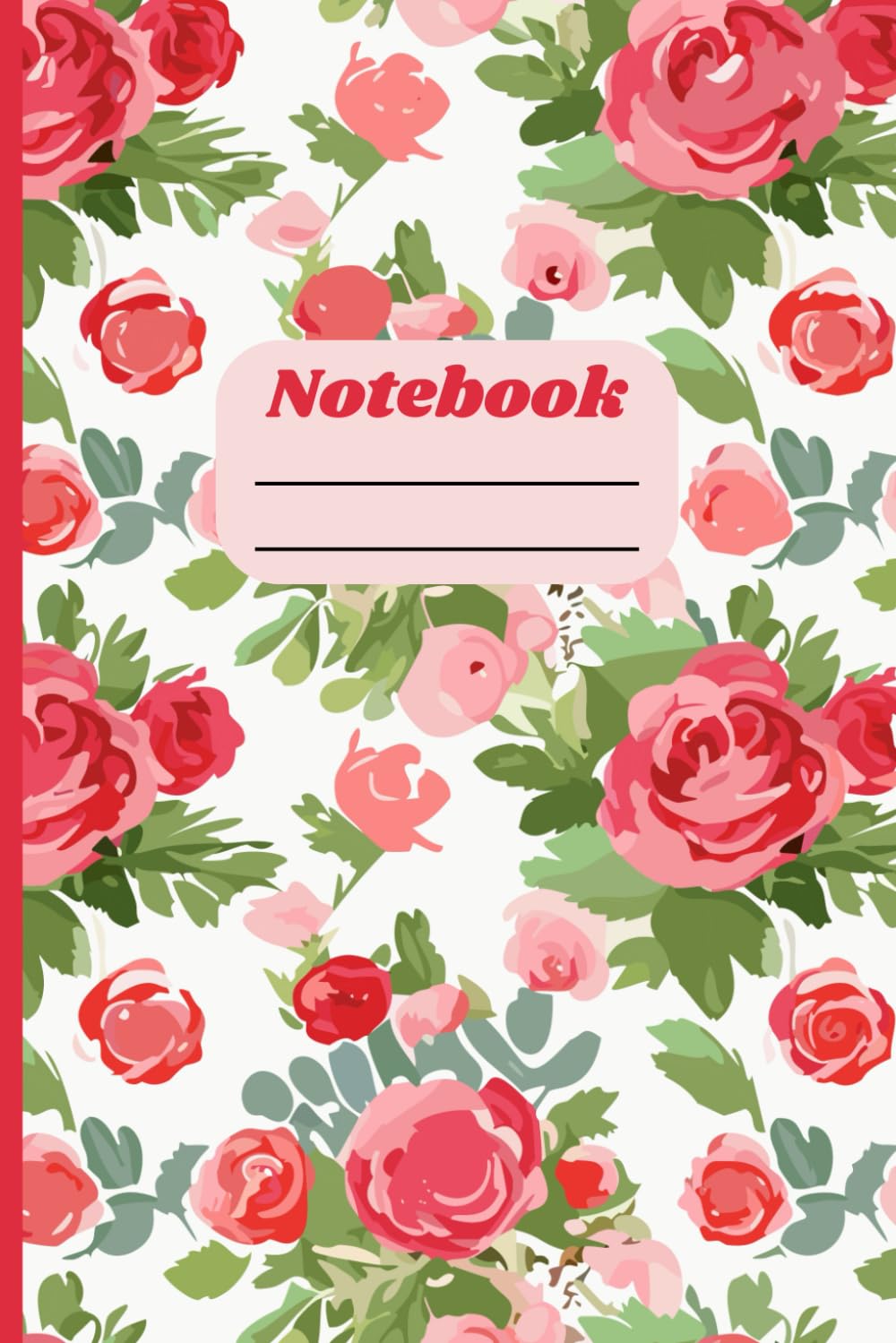 ler totalmente Beautiful Red Burgundy And Pink Roses Journal: Notebook