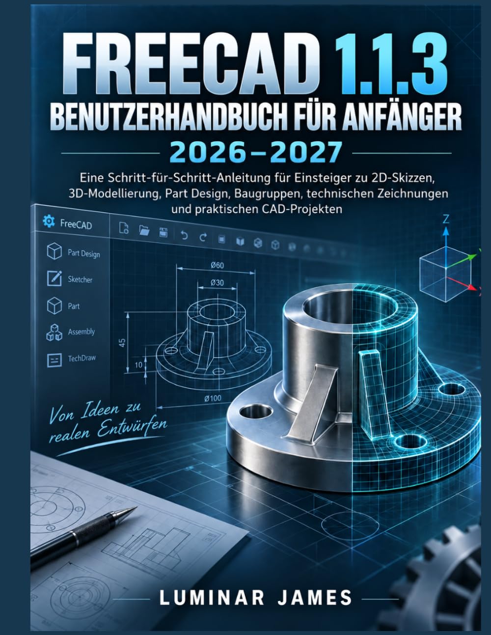 capítulo por capítulo baixar FREECAD 1.1.3 BENUTZERHANDBUCH FÜR ANFÄNGER 2026–2027: Eine schrittweise Einführung für Anfänger in 2D-Skizzieren, 3D-Modellierung, Teilekonstruktion,... und praktische CAD-Projekte (German Edition)