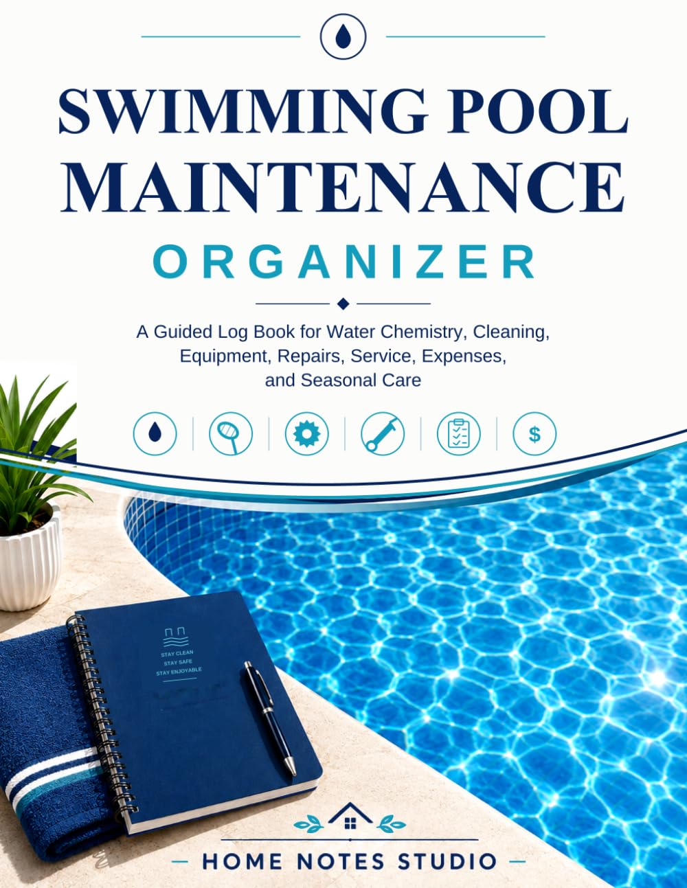 ler totalmente Swimming Pool Maintenance Organizer: A Guided Log Book for Water Chemistry, Cleaning, Equipment, Repairs, Service, Expenses, and Seasonal Care