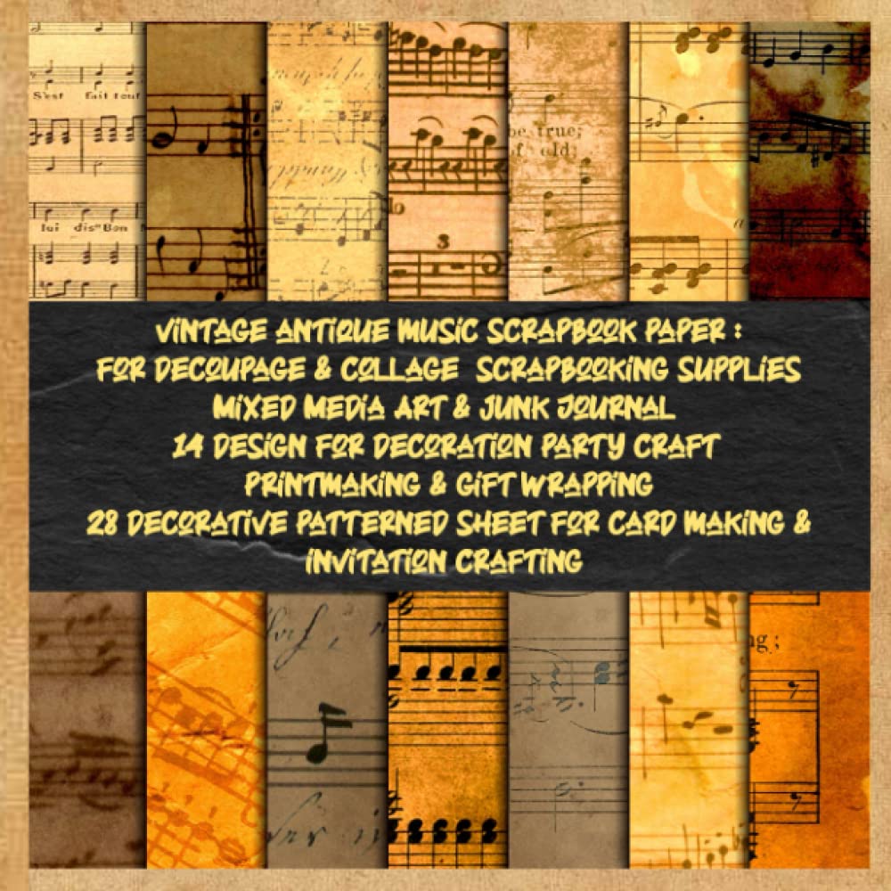 capítulo por capítulo baixar vintage antique music scrapbook paper: for decoupage & collage scrapbooking supplies Mixed Media Art & junk Journal 14 design for decoration party... sheet for card making & invitation crafting