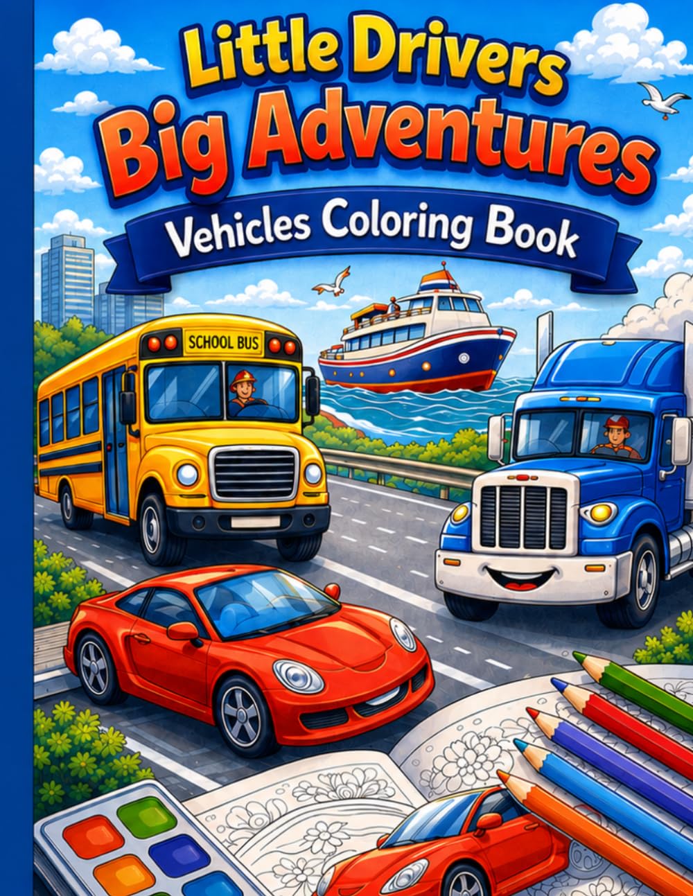 capítulo por capítulo baixar Little Drivers Big Adventures: Vehicles Coloring Book: A Fun and Easy Coloring Book of Vehicles for Kids