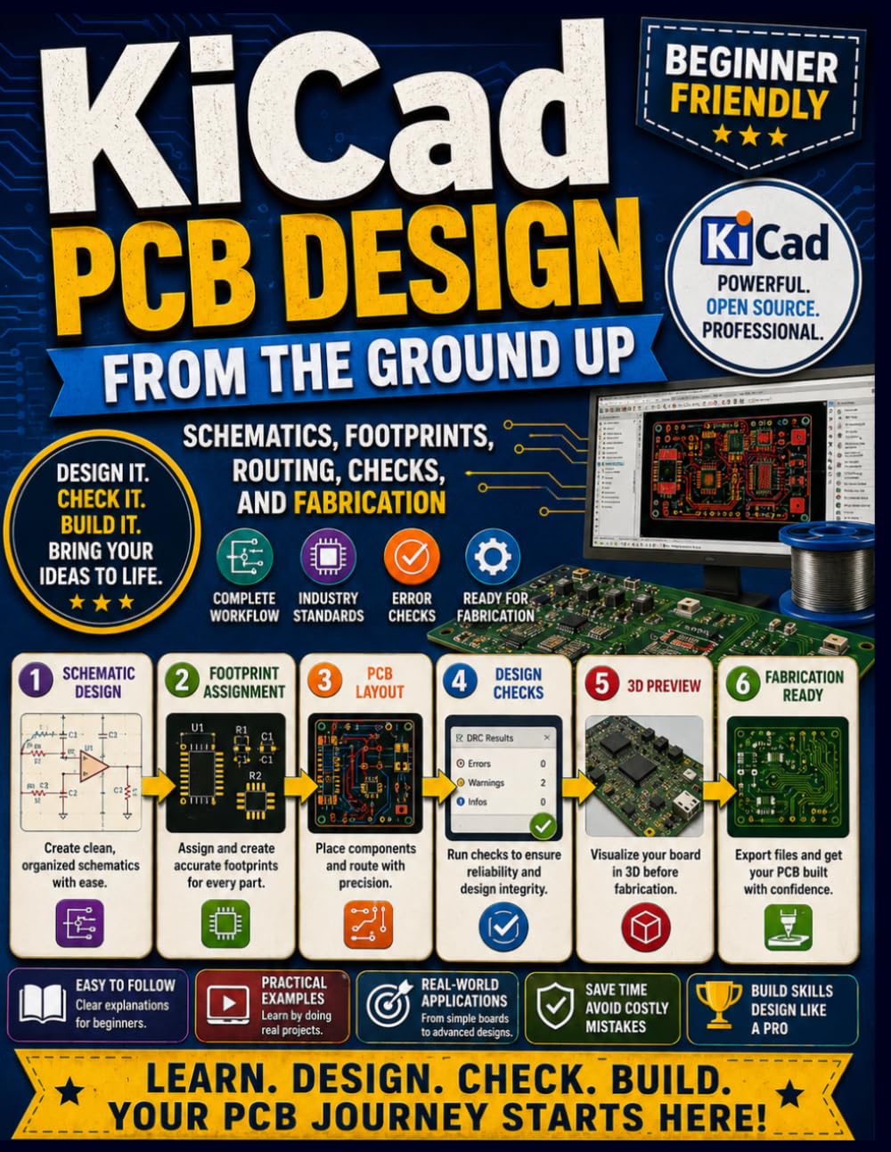 ler totalmente KiCad PCB Design From the Ground Up: Schematics, Footprints, Routing, Checks, and Fabrication