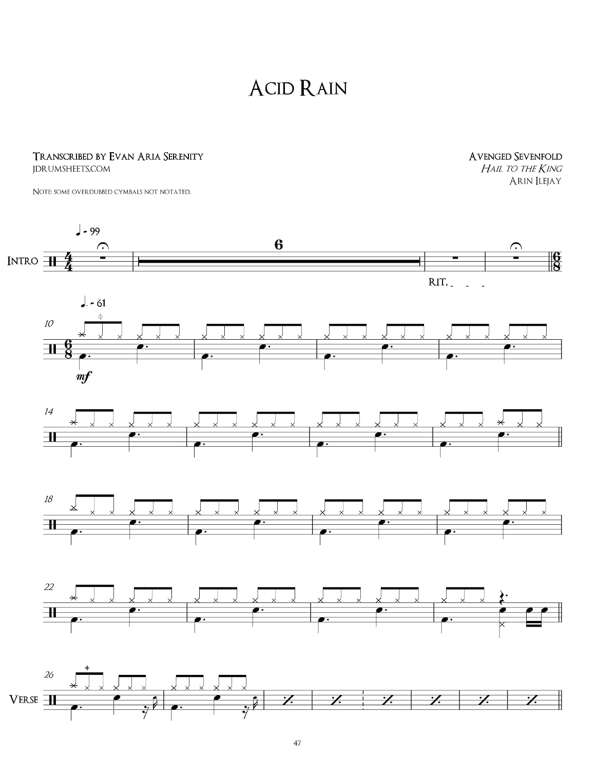 capítulo por capítulo baixar Avenged Sevenfold - Acid Rain: Drum Sheet Music (JDS: Avenged Sevenfold Drum Sheet Music) (English Edition)