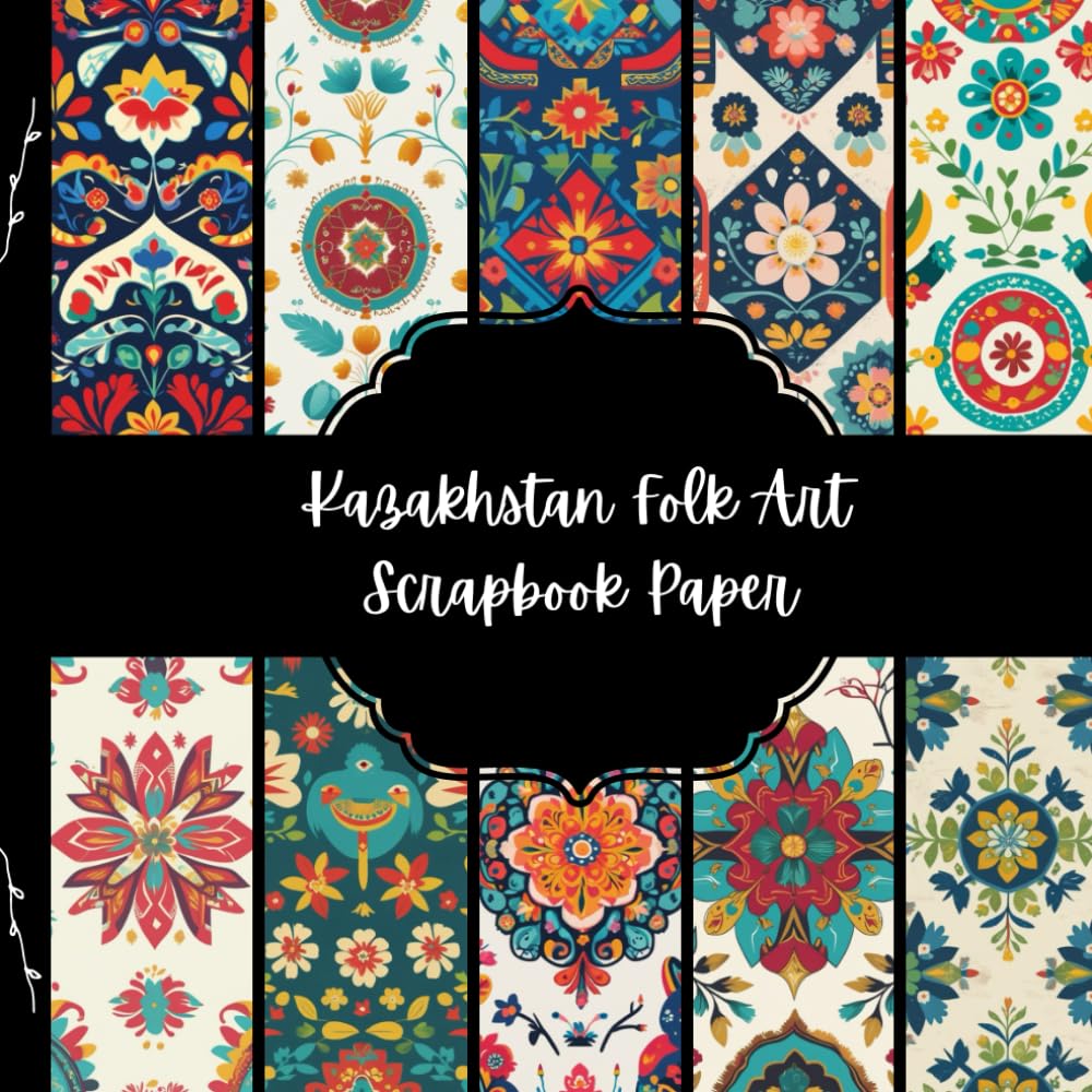 ler totalmente Kazakhstan Folk Art Scrapbook Paper, Asian/European Junk Journal Paper, Travel Decorative Paper, DIY Projects, Origami, Collage Sheets, Decoupage Paper, 10 Designs, Double SIded