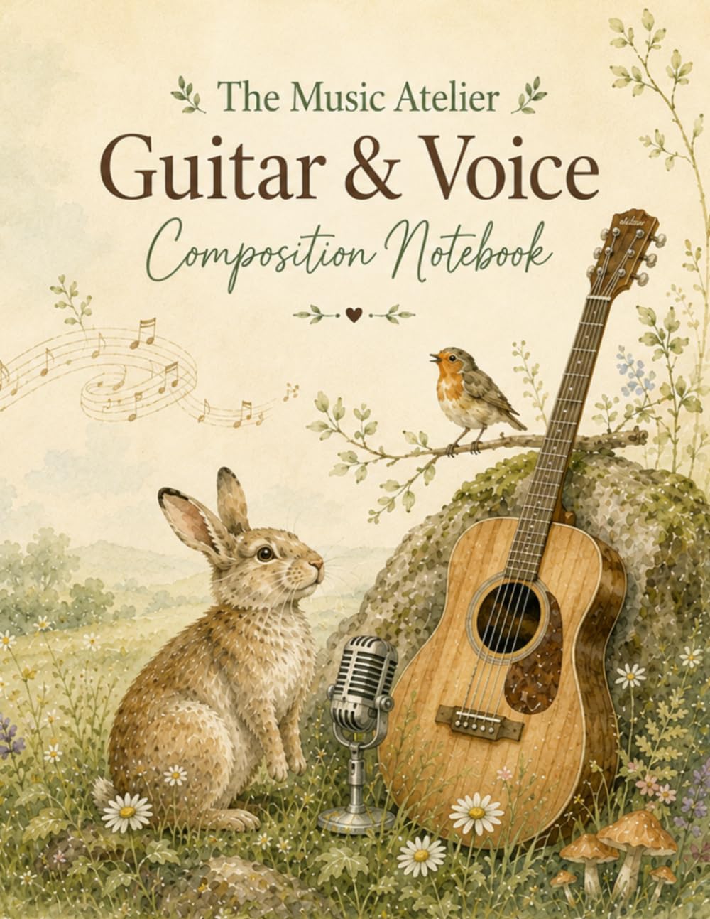 ler totalmente Guitar & Voice Composition Notebook: Nature Edition — songwriting pages for chords, lyrics, melody ideas, vocal lines and acoustic sketches