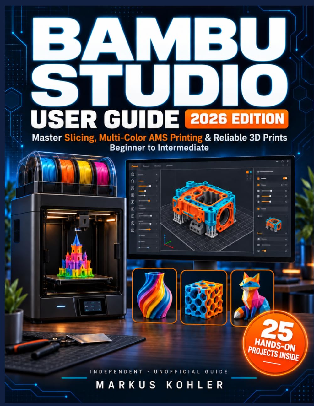 Bambu Studio User Guide: 25 Hands-On Projects to Master Slicing, Multi-Color AMS Printing, and Reliable 3D Prints — Beginner to Intermediat baixar livro de graça