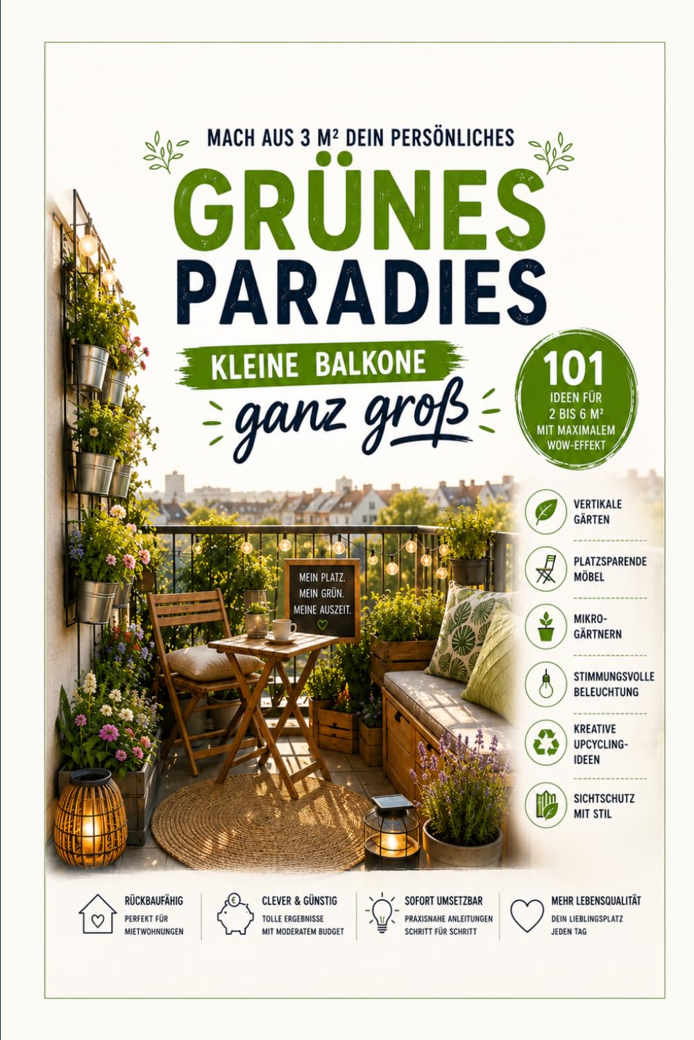 capítulo por capítulo baixar Kleine Balkone ganz groß: 101 Ideen für deinen Mini-Balkon 2026 – Praktische DIY-Projekte, platzsparende Möbel, smarte Bepflanzung und stylische Wohlfühloasen für 2–6 m² Stadtbalkone (German Edition)