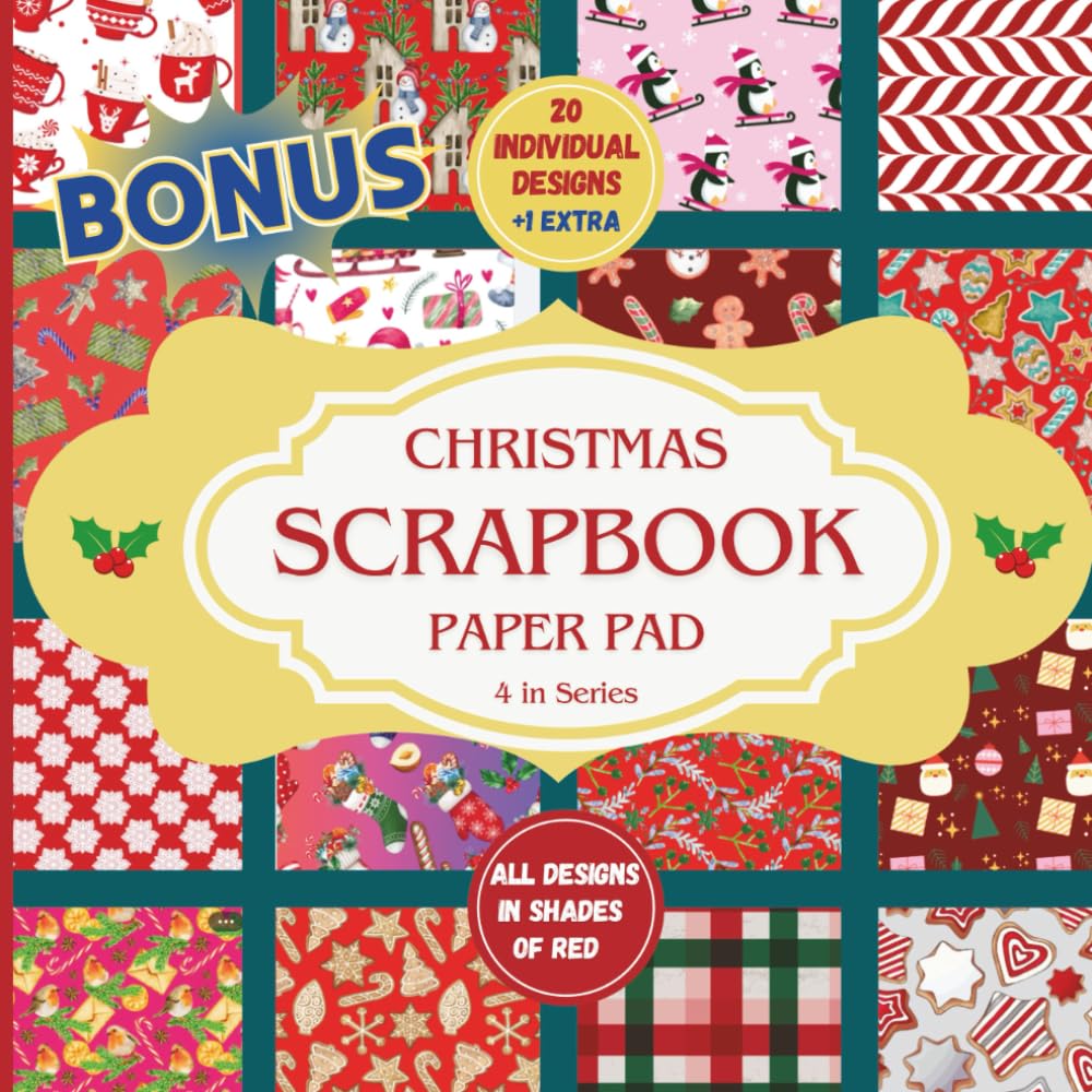 Christmas Scrapbook Paper Pad: All Shades of RED Festive Designs For Arts and Crafts (20+1 Bonus Designs, Double-Sided Paper) (Christmas Designs Scrapbook Papers) baixar o livro de graça