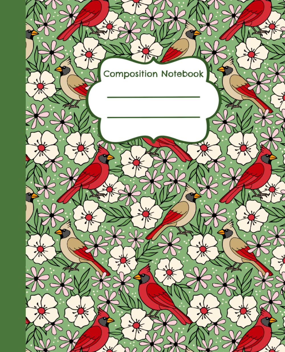 Composition Notebook: Red Cardinal Birds on Green - 7.5 x 9.25" College Ruled, 110 Pages, School and Office Writing Journal baixar o livro de graça