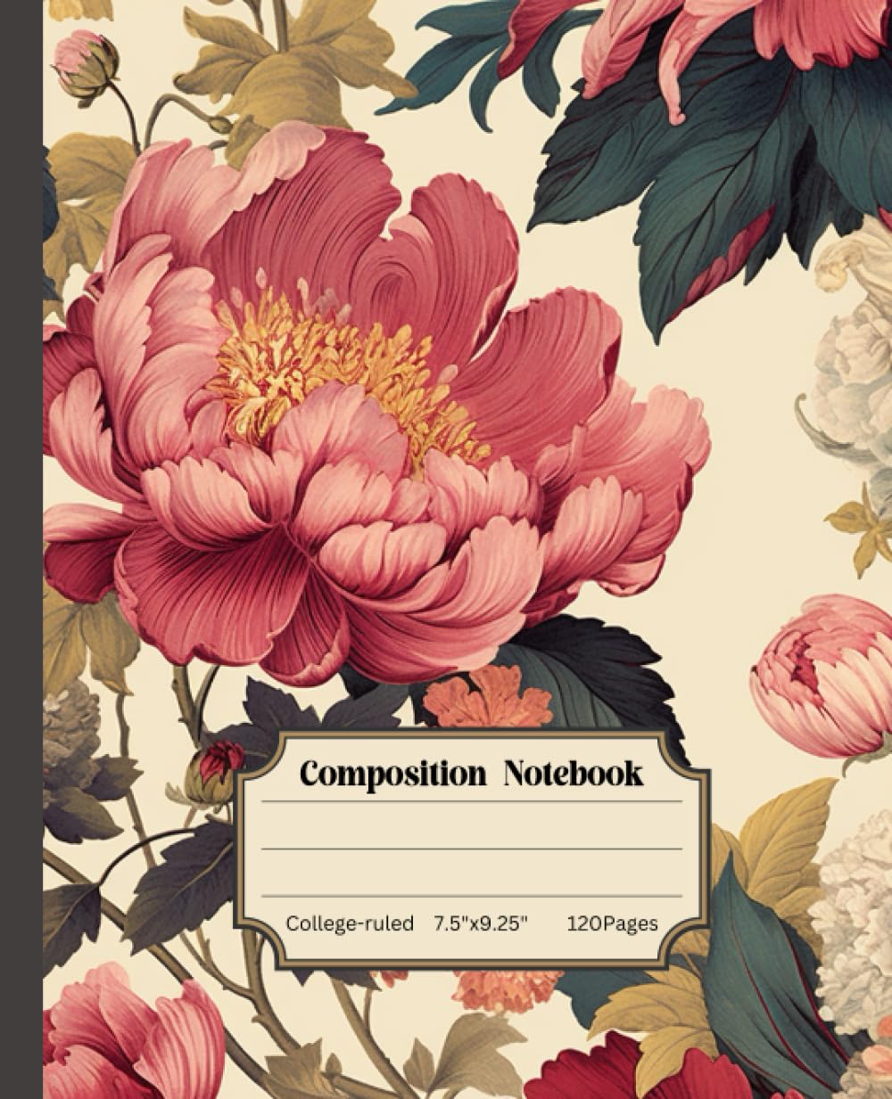 Vintage Floral Composition Notebook: College Ruled Lined Journal: Classic 7.5 x 9.25 size, 120 pages, softcover baixar o livro de graça