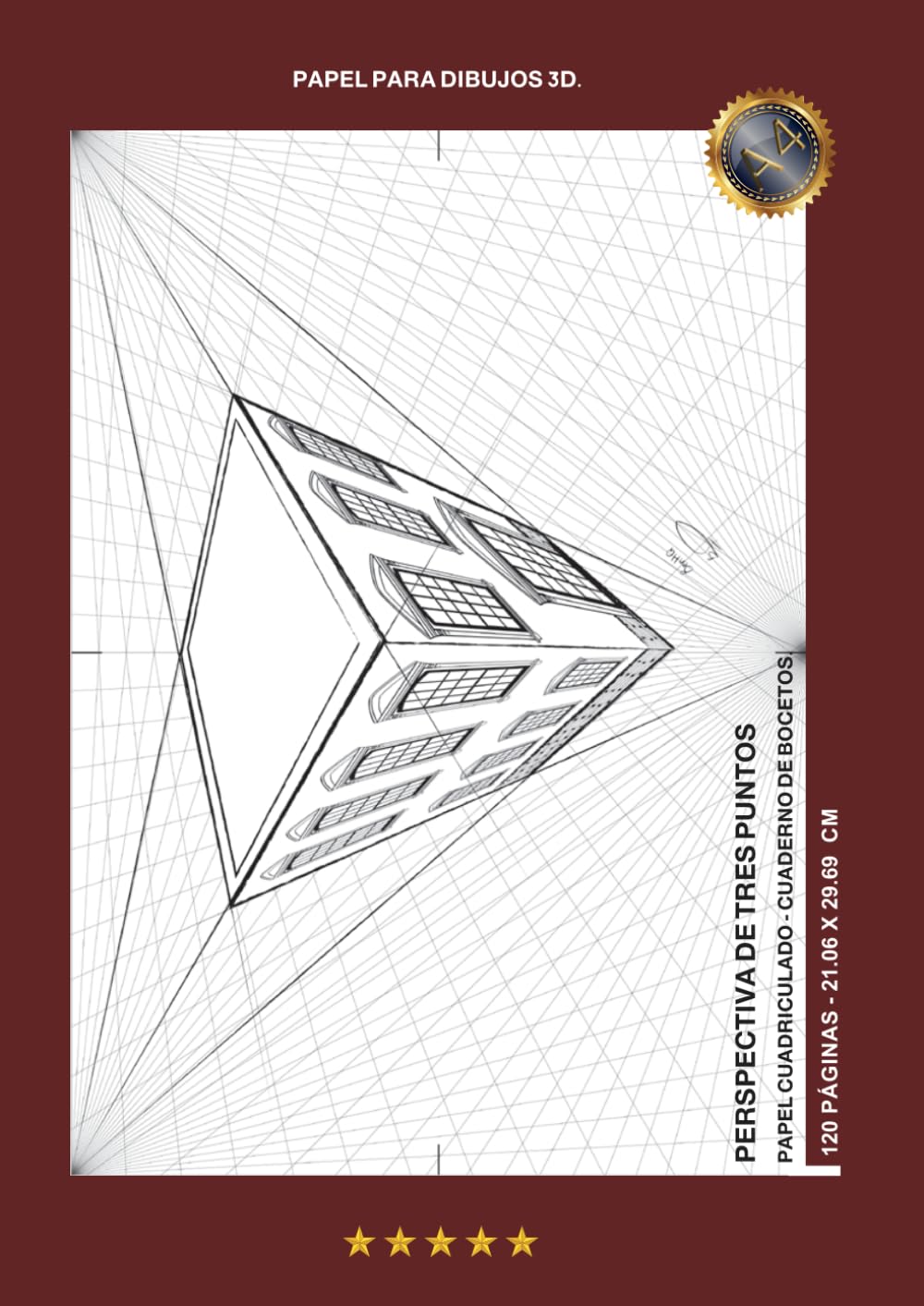 PERSPECTIVA DE TRES PUNTOS, PAPEL CUADRICULADO - CUADERNO DE BOCETOS: Cuaderno A4 con 120 páginas que presenta una cuadrícula de perspectiva de tres... de diseño claro y preciso. (Spanish Edition) baixar o livro de graça
