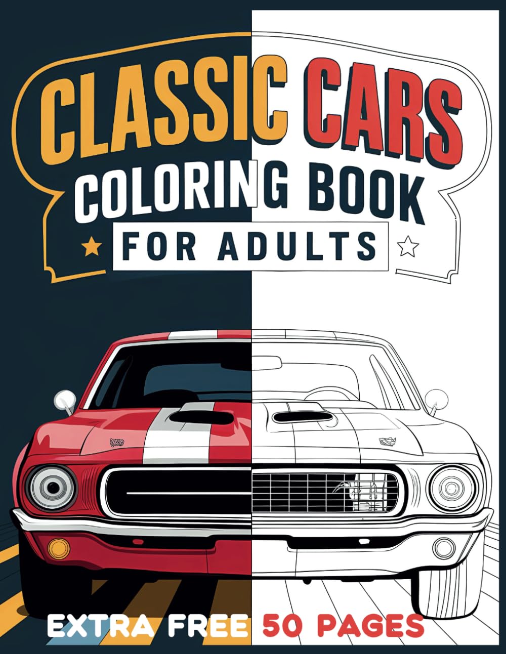 capítulo por capítulo baixar Classic Cars Coloring Book for Adults: 50 Stunning Classic, Vintage, and American Muscle Car Models with Famous Quotes, Descriptive Words, and Two... Coloring Techniques Video (Legends on Wheels)