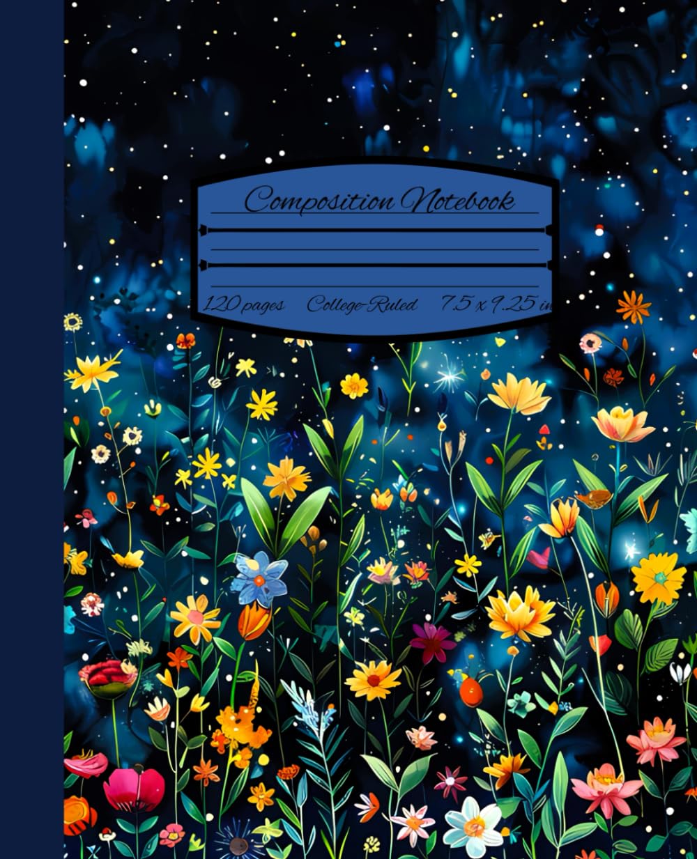 Composition Notebook College Ruled: Vintage Blue Starry Flower Garden Volume #3. Writing Journal for School, College, Work, Sketching & Doodling (Vintage Aesthetic Blue Starry Flower Garden) baixar livro de graça