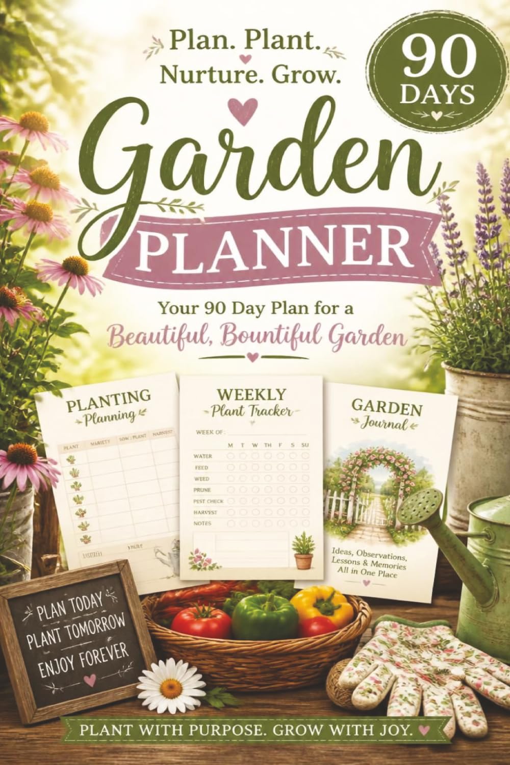 90-Day Garden Planner & Journal: Planting Plans, Weekly Garden Organization and Garden Record Keeping baixar livro de graça