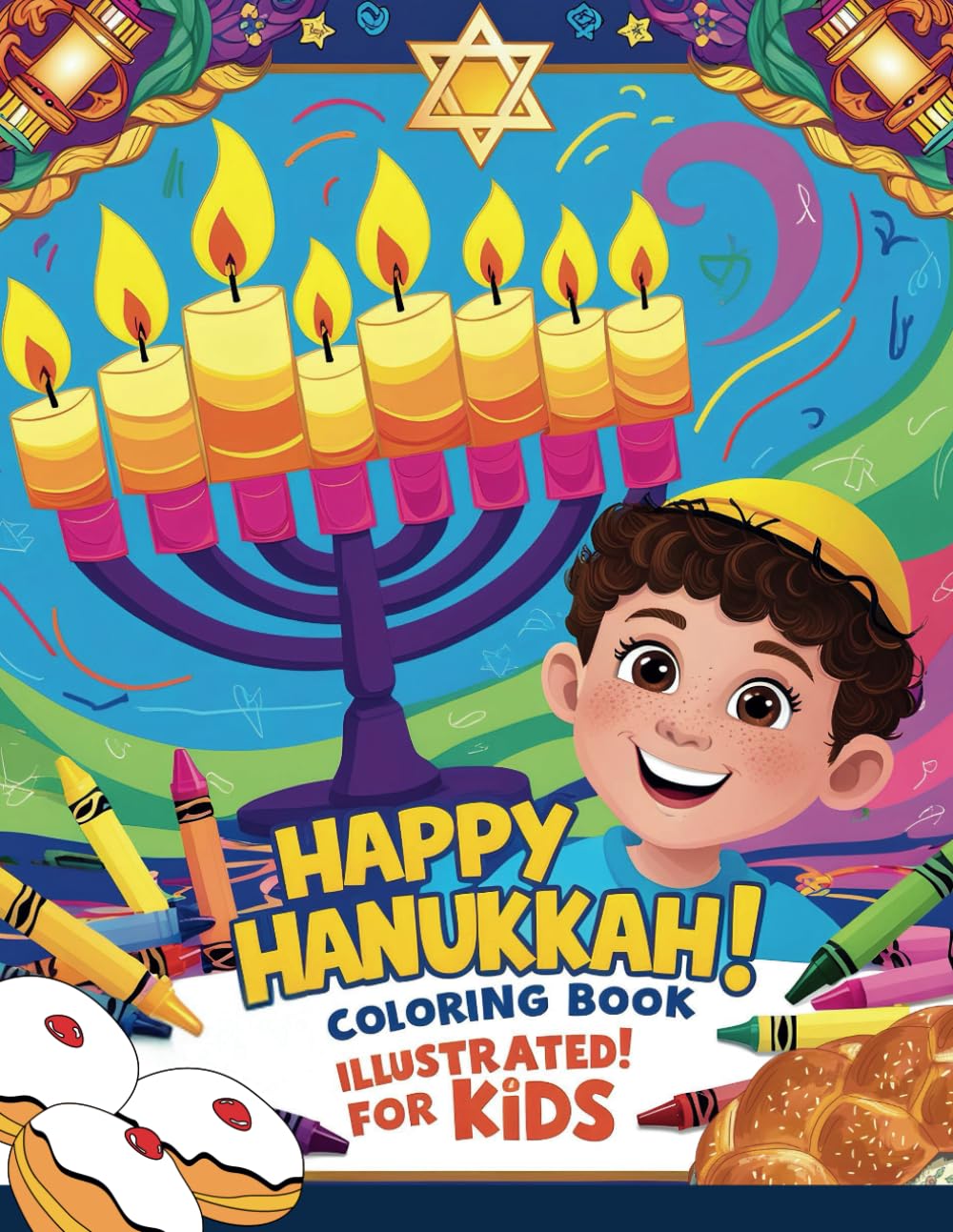 capítulo por capítulo baixar Happy Hanukkah Coloring Book for Kids: Pictures with Jewish Symbols Dreidels Lights Menorah Chanukah Book to Celebrate Jewish Holiday for Children