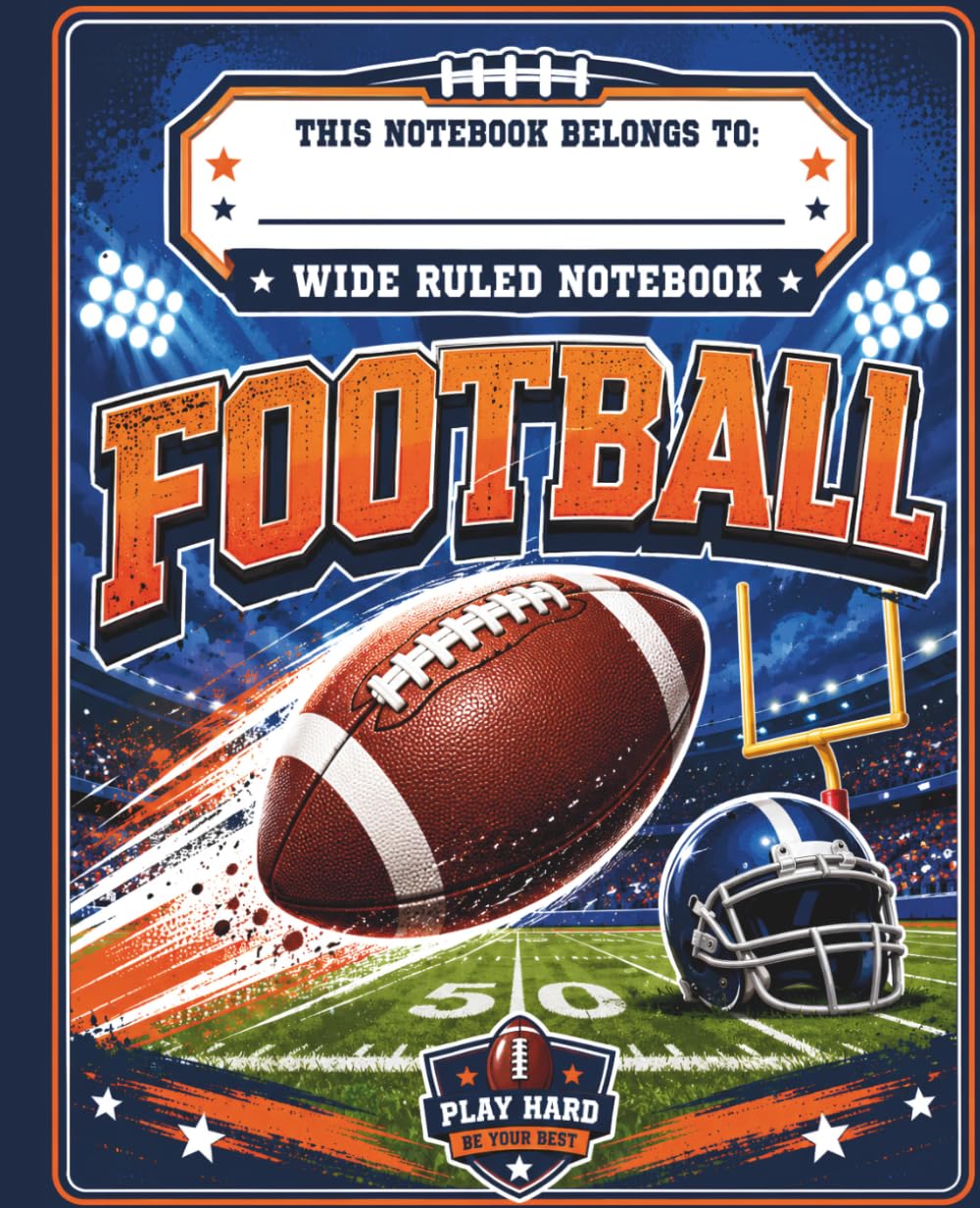 American Football Composition Notebook Wide Ruled: Writing Journal for Boys, Tweens & Teens | For School, Practice Notes & Everyday Writing