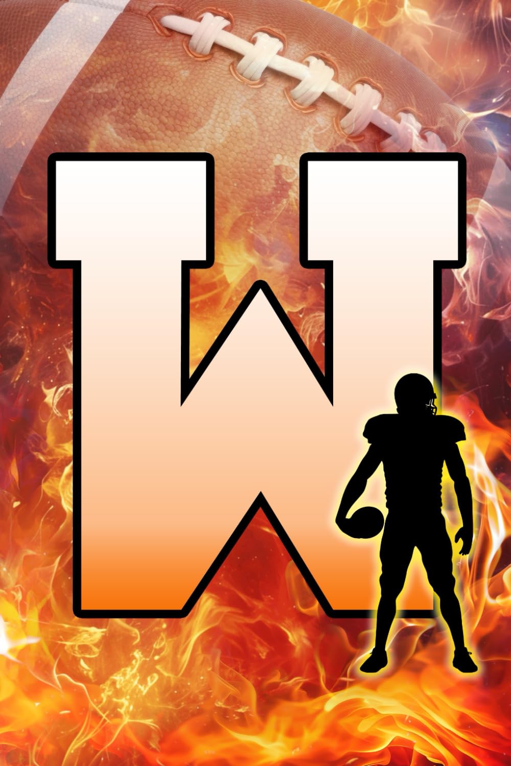 capítulo por capítulo baixar W: Letter "W" Initial American Football Player and Fire Flames Personalized Name Monogram Notebook - College-Ruled Personal Journal, Writing Pad, or Diary for Football Fans - 110 Pages, 6x9