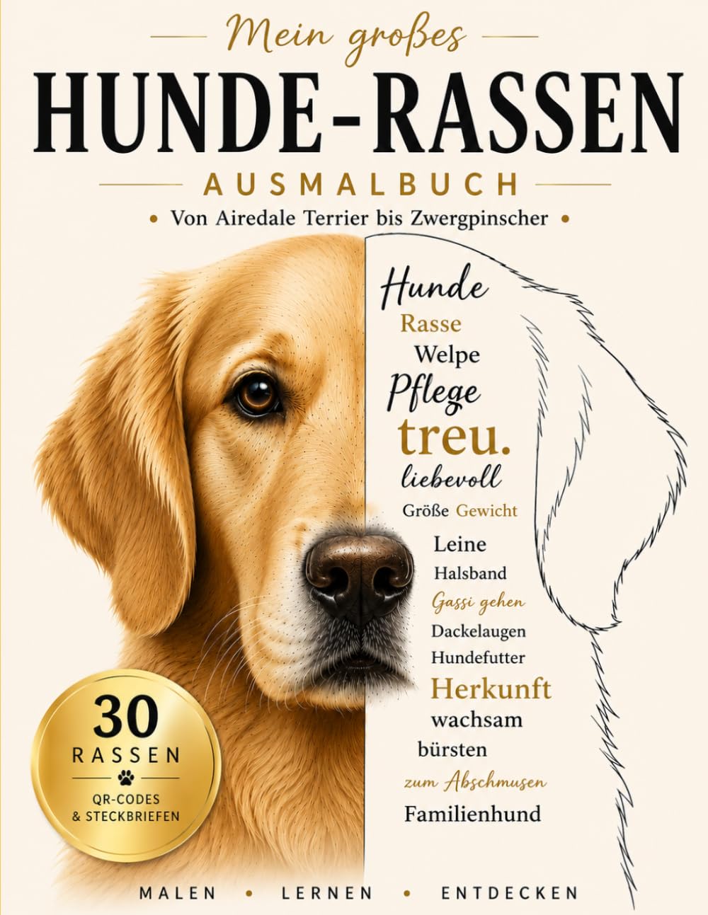 capítulo por capítulo baixar Mein großes Hunde-Rassen Ausmalbuch: Von Airedale Terrier bis Zwergpinscher mit Infos per QR Code (German Edition)