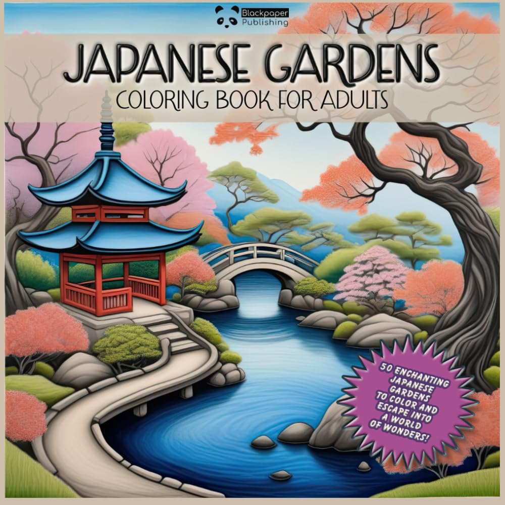 Japanese Gardens - Coloring book for Adults: 50 Zen Gardens to Color: A Fun and Relaxing Activity for Coloring Enthusiasts baixar livro de graça
