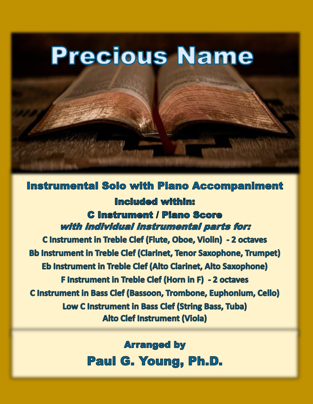Precious Name: Instrumental Solo with Piano Accompaniment (Instrumental Solo with Piano Accompaniment Collection) baixar o livro de graça
