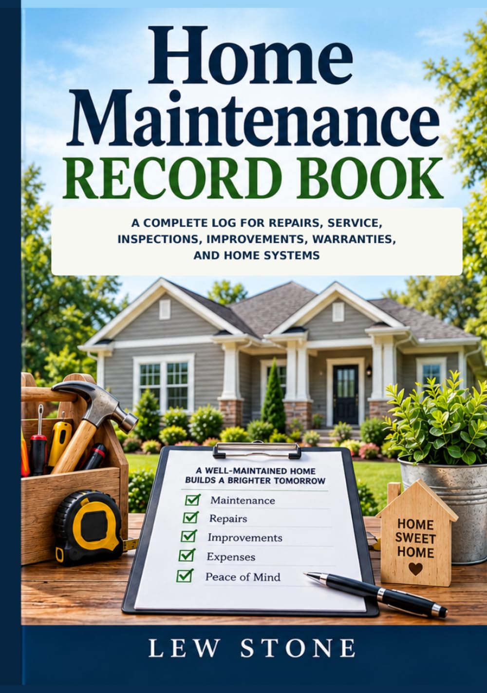 Home Maintenance Record Book: A Complete Log for Repairs, Service, Inspections, Improvements, Warranties, and Home Systems
