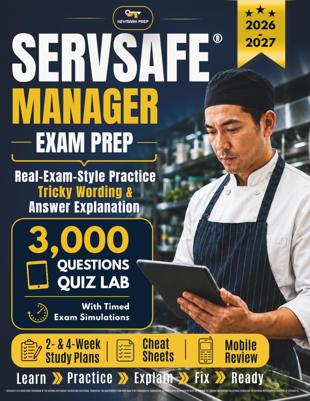 SERVSAFE® MANAGER EXAM PREP: Real Exam Questions, Tricky Wording Practice, Cheat Sheets, and 2- & 4-Week Study Plans With Short Lessons, Mobile Review, and Answer Explanations baixar o livro de graça