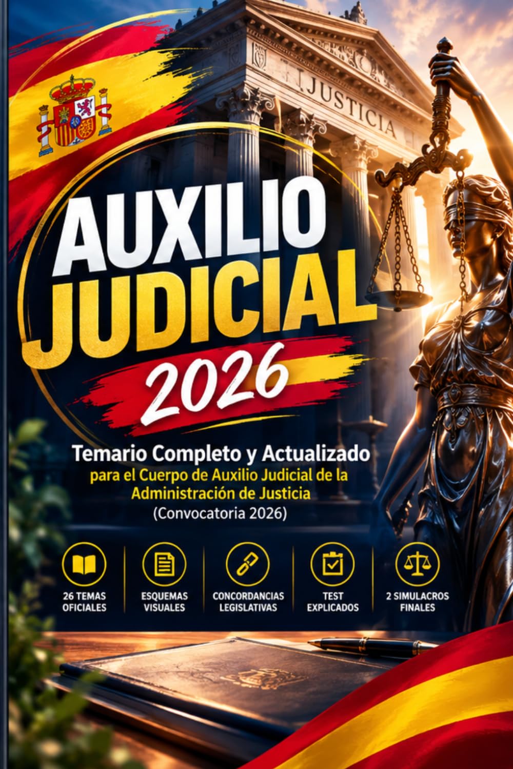 Temario Auxilio Judicial 2026: 26 Temas Oficiales del Cuerpo de Auxilio Judicial de la Administración de Justicia: Esquemas, Concordancias... Explicados y 2 Simulacros (Spanish Edition) baixar livro de graça