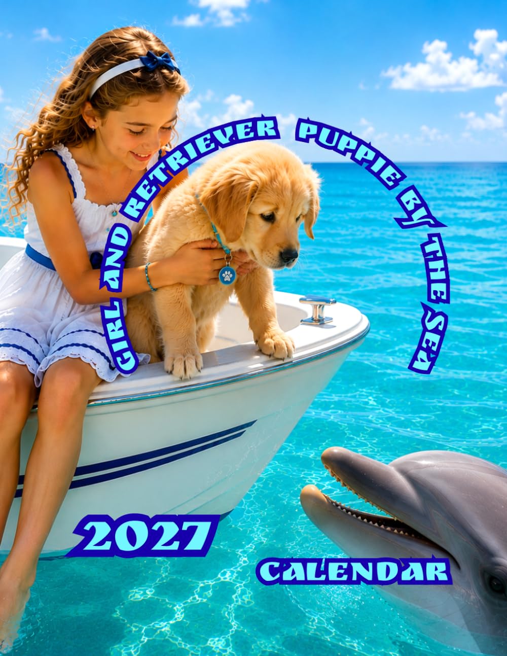GIRL and RETRIEVER PUPPY BY THE SEA 2027 CALENDAR