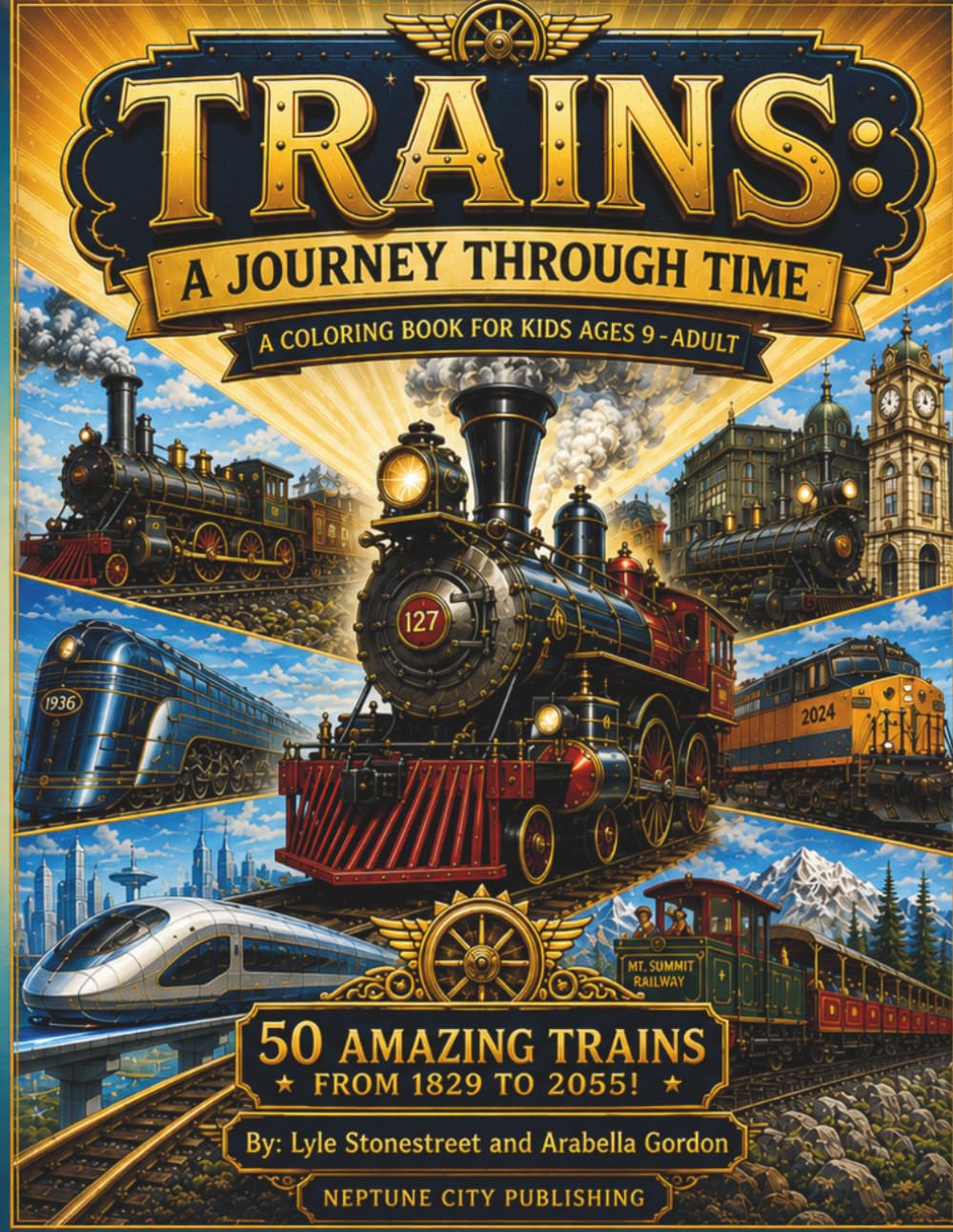 ler totalmente Trains A Journey Through Time: A Sophisticated Coloring Book For Adults