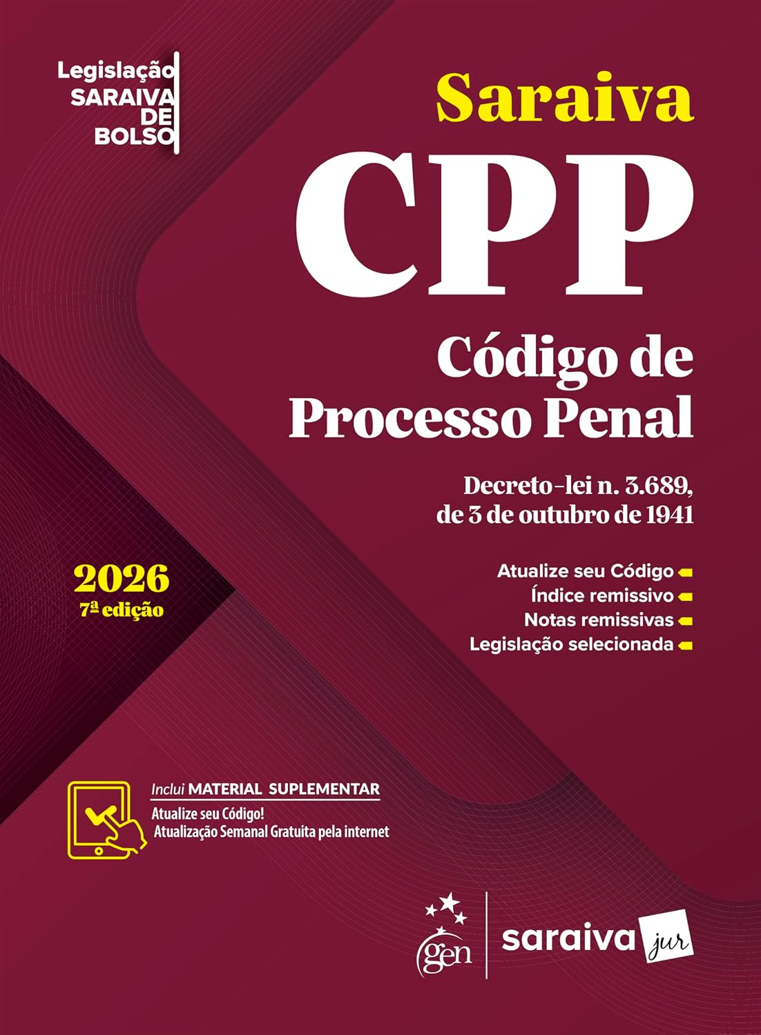 Código de Processo Penal - Legislação Saraiva de Bolso - 7ª Edição 2026