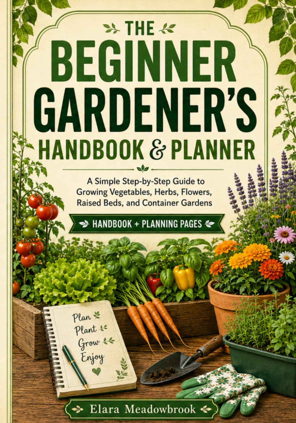 ler totalmente The Beginner Gardener’s Handbook & Planner: A Simple Step-by-Step Guide to Growing Vegetables, Herbs, Flowers, Raised Beds, and Container Gardens