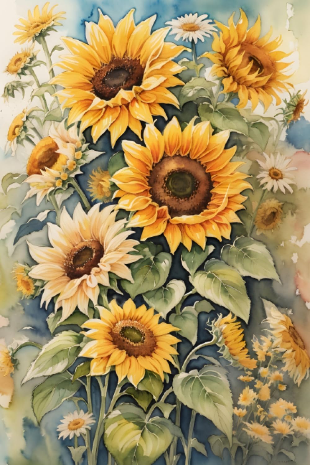 Watercolor Sunflower and Daisy Notebook: Size: 6" x 9" | Pages: 120 Delicate Elegance for Creative Souls baixar livro de graça