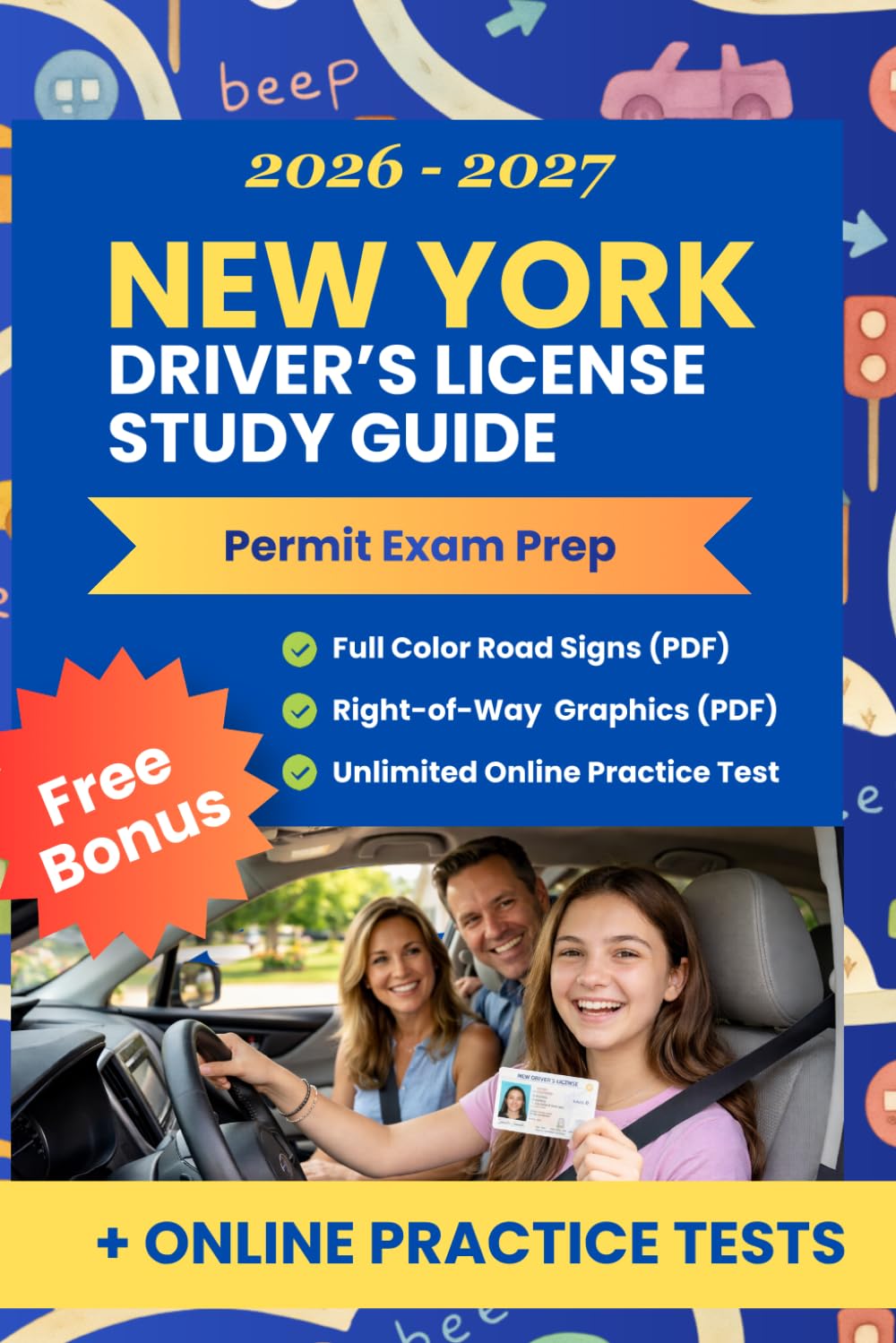 capítulo por capítulo baixar New York Driver's License Study Guide - DMV Exam Prep: Complete Learner's Permit Cheat Sheet with Quizes, Pro Tips and Access to Unlimited Online... Driver’s License Success Series)